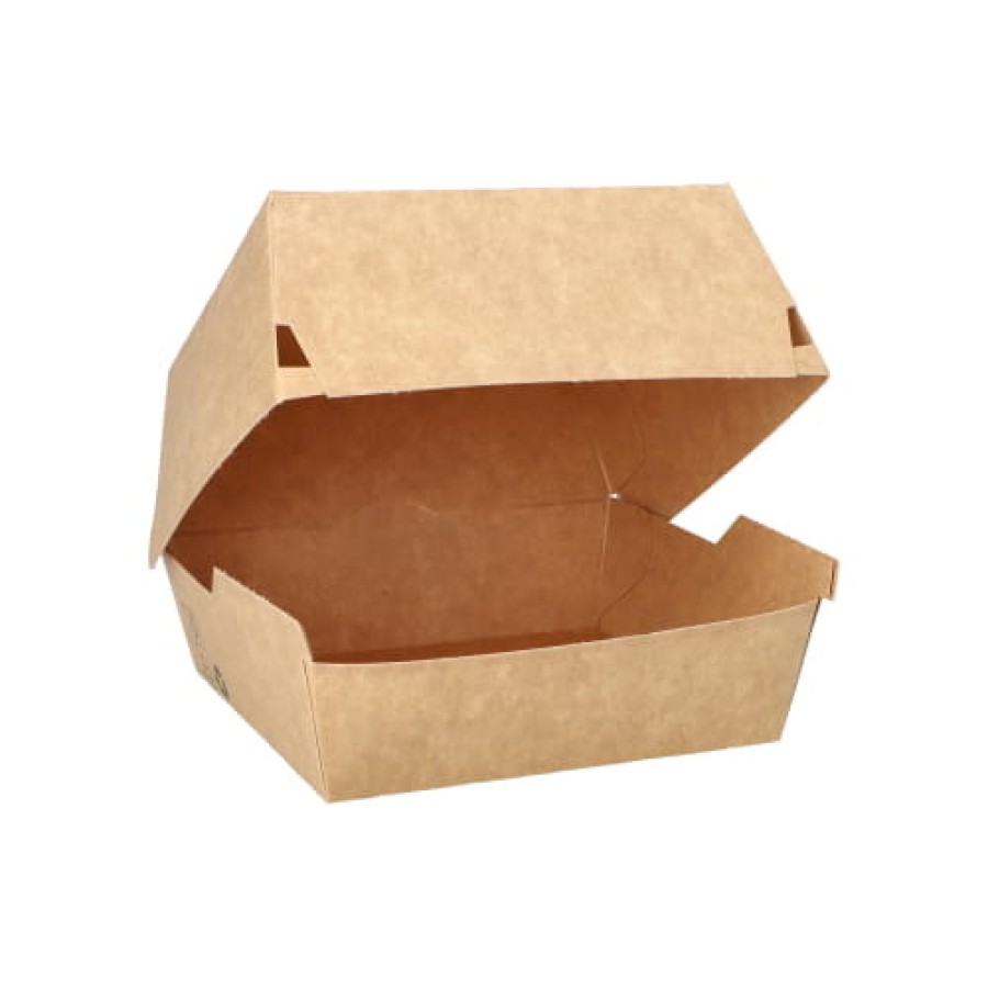 Pojemnik papierowy na hamburgery burger box kraft 7,8 cm x 11 cm x 11,5 cm - 80 sztuk