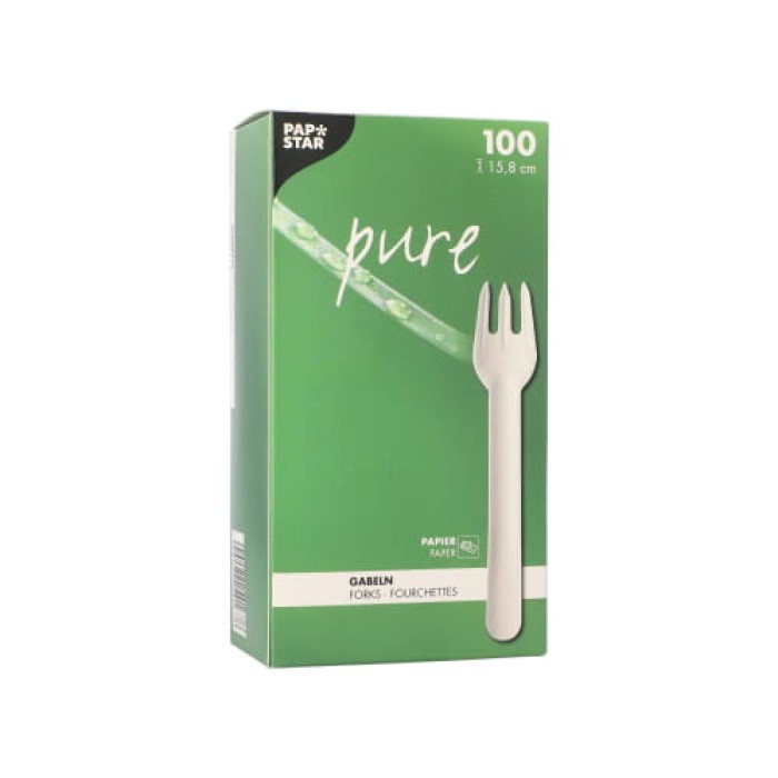 Widelec papierowy 15,8 cm biały - 100 sztuk