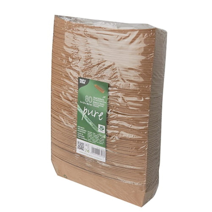 Tacka papierowa na przekąski kraft 18,5 cm x 3,5 cm x 3,3 cm - 80 sztuk