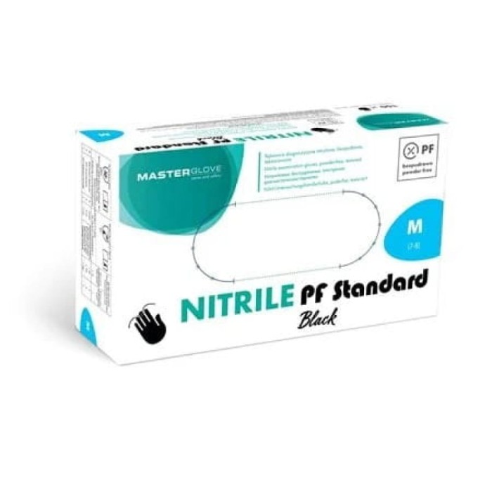 Rękawiczki nitrylowe bezpudrowe roz. M czarne - 100 sztuk