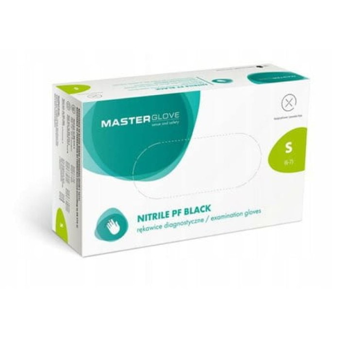 Rękawiczki nitrylowe bezpudrowe roz. S czarne - 100 sztuk