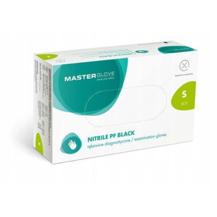 Rękawiczki nitrylowe bezpudrowe roz. S czarne - 100 sztuk