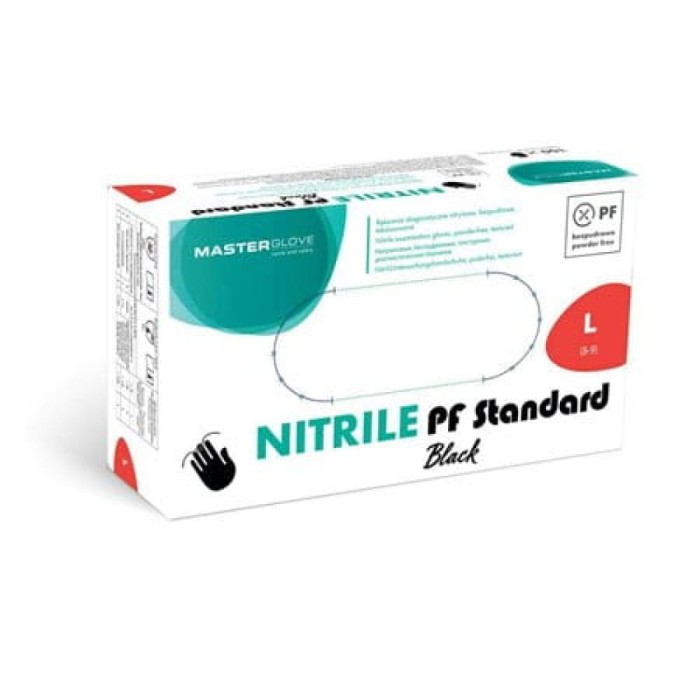Rękawiczki nitrylowe bezpudrowe roz. L czarne - 100 sztuk