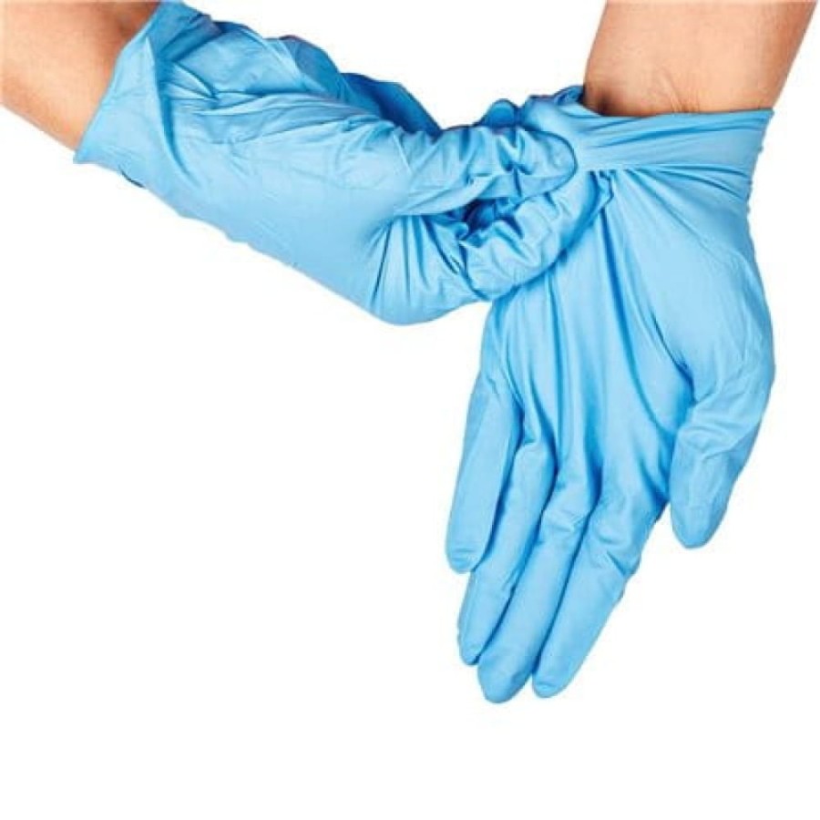 Rękawiczki nitrylowe bezpudrowe roz. L niebieskie - 100 sztuk