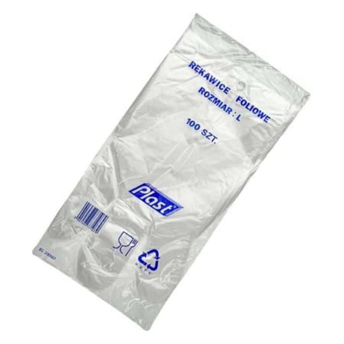 Rękawiczki foliowe HDPE roz. L - 100 sztuk