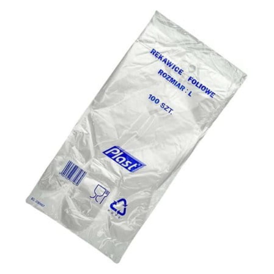 Rękawiczki foliowe HDPE roz. L - 100 sztuk