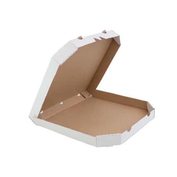 Pudełko na pizzę 32 cm x 32 cm x 3,5 cm białe ścięte rogi - 100 sztuk