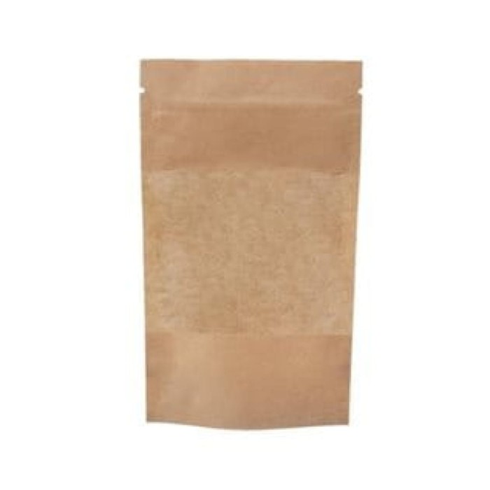 Doypack papierowy woreczek strunowy z okienkiem PE 100 ml 8,5 cm x 5 cm x 14,5 cm - 100 sztuk