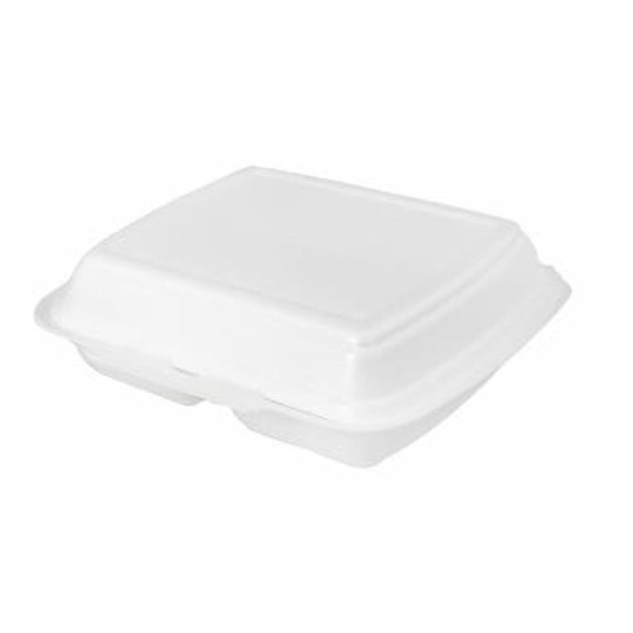 Opakowanie ze styropianu z pokrywką 2-dzielne Menubox XPS 22,5 cm x 18 cm x 7,5 cm - 250 sztuk