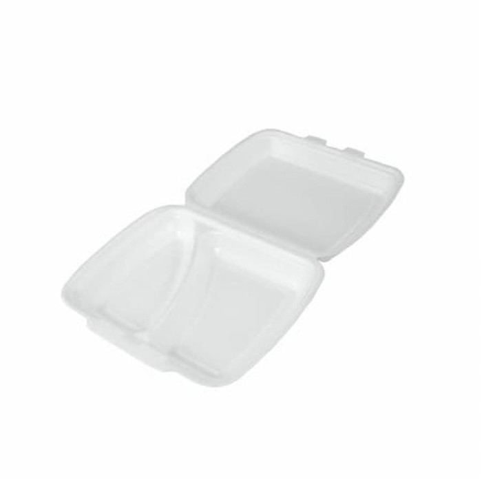 Opakowanie ze styropianu z pokrywką 2-dzielne Menubox XPS 22,5 cm x 18 cm x 7,5 cm - 250 sztuk