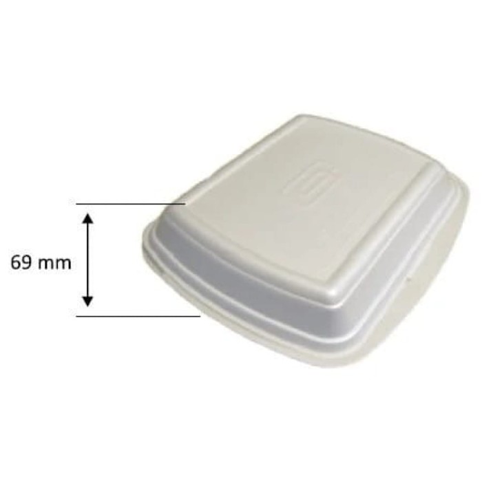 Opakowanie ze styropianu z pokrywką 3-dzielne Menubox XPS 20,5 cm x 24 cm x 6,5 cm - 125 sztuk