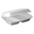 Opakowanie ze styropianu z pokrywką 2-dzielne Menubox XPS 20,5 cm x 24 cm x 6,5 cm - 125 sztuk