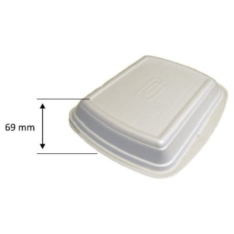 Opakowanie ze styropianu z pokrywką Menubox XPS 20,5 cm x 24 cm x 6,5 cm - 125 sztuk