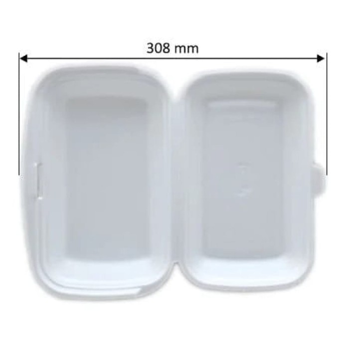 Opakowanie ze styropianu z pokrywką Menubox XPS 23,5 cm x 16 cm x 7 cm - 125 sztuk