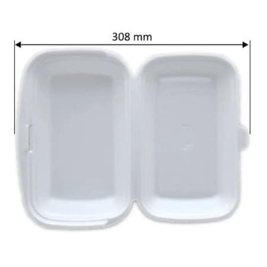 Opakowanie ze styropianu z pokrywką Menubox XPS 23,5 cm x 16 cm x 7 cm - 125 sztuk