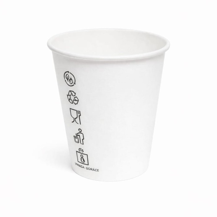 Kubek papierowy biały 180 ml fi 70 mm - 100 sztuk