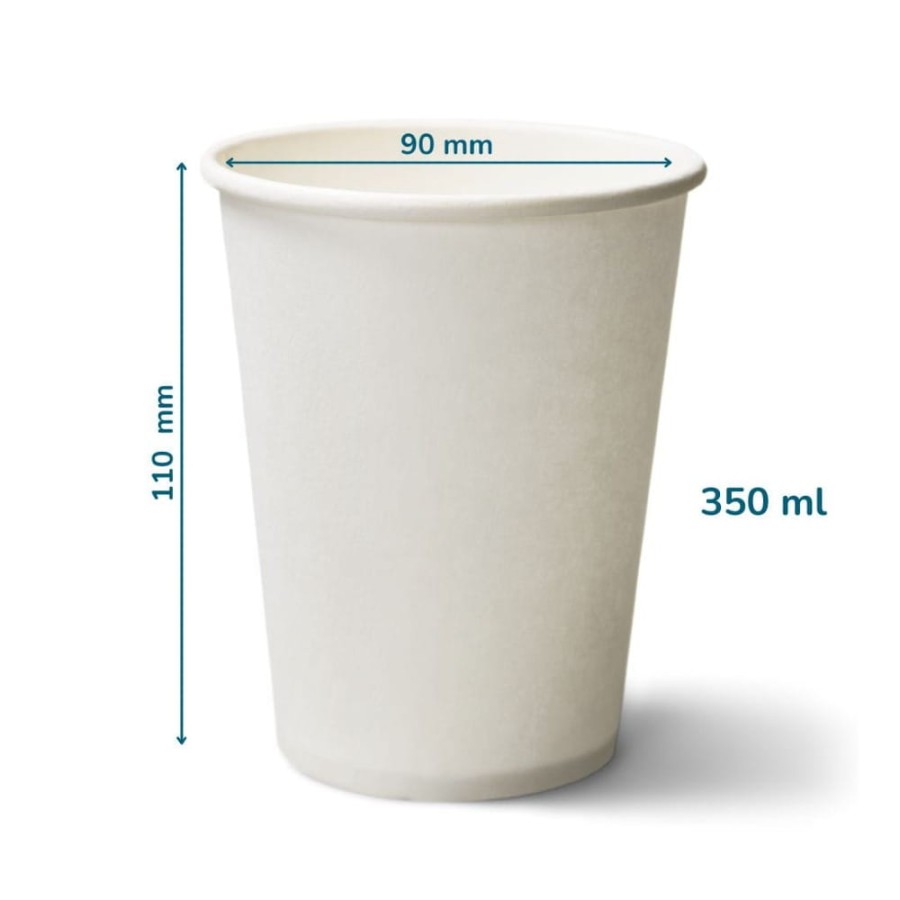 Kubek papierowy biały 350 ml fi 90 mm - 50 sztuk