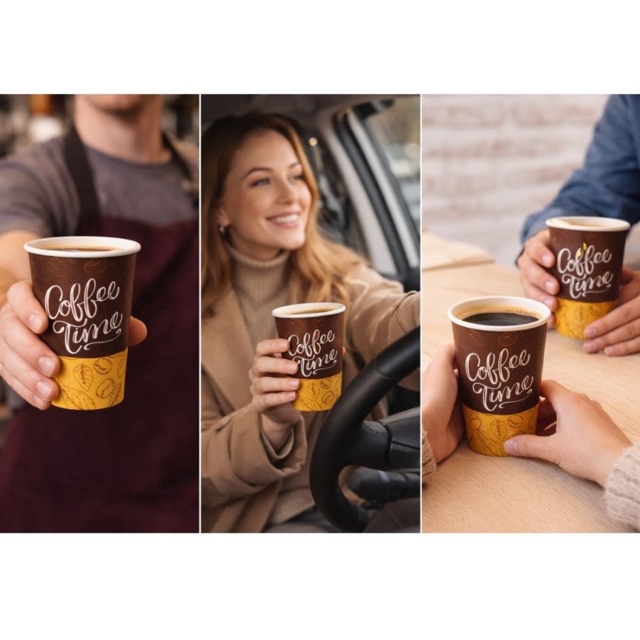 Kubek papierowy z nadrukiem 300 ml fi 90 mm - 50 sztuk