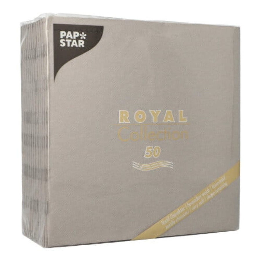 Serwetki Royal Collection szare 40 cm x 40 cm - 50 sztuk