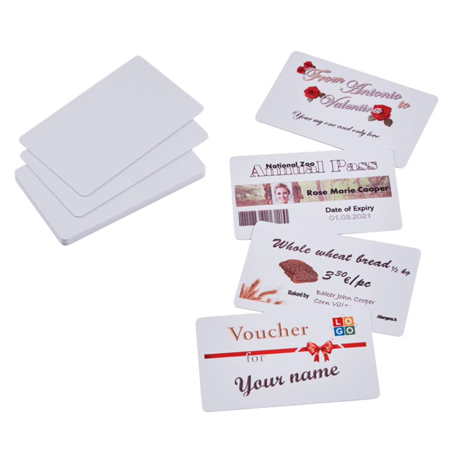 Karty PVC dwustronne do druku do urządzeń COLOP E-mark, 85,5 x 54 x 0,76 mm - 50 szt.
