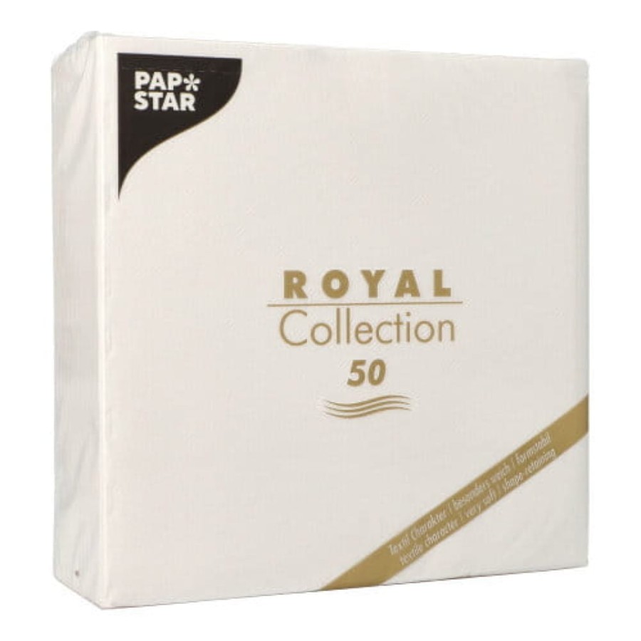Serwetki Royal Collection białe 40 cm x 40 cm - 50 sztuk