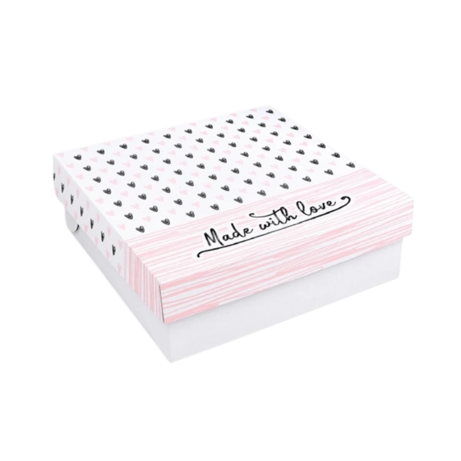 Pudełko na tort - białe z nadrukiem 28 x 28 x 10 cm - 100 sztuk