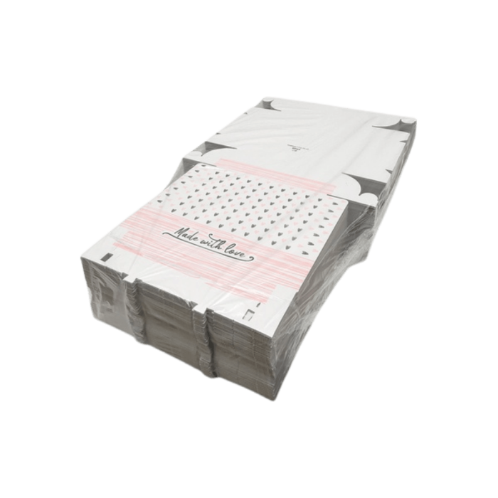 Pudełko na tort - białe z nadrukiem 28 x 28 x 10 cm - 100 sztuk