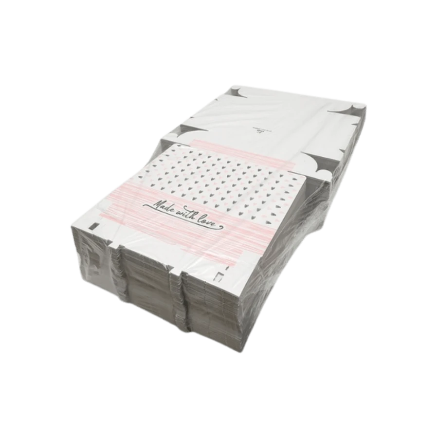 Pudełko na tort - białe z nadrukiem 28 x 28 x 10 cm - 100 sztuk
