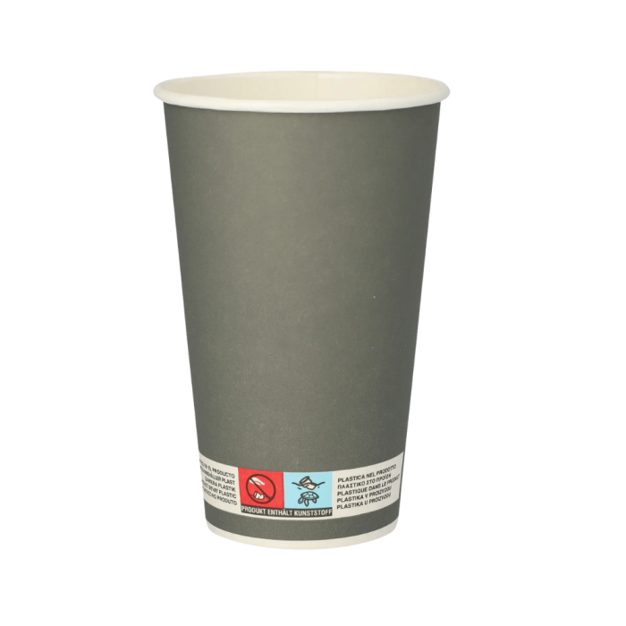 Kubki z papieru szare, fi 90 mm 0,4L - 20 sztuk