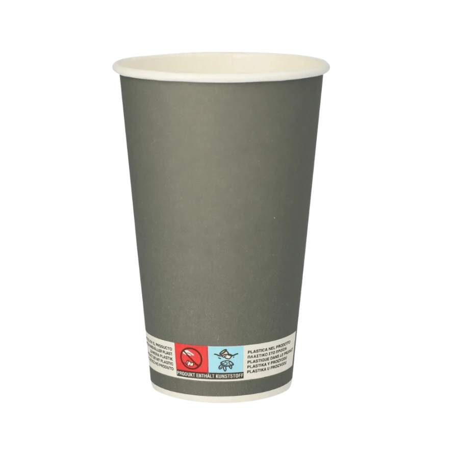 Kubki z papieru szare, fi 90 mm 0,4L - 20 sztuk