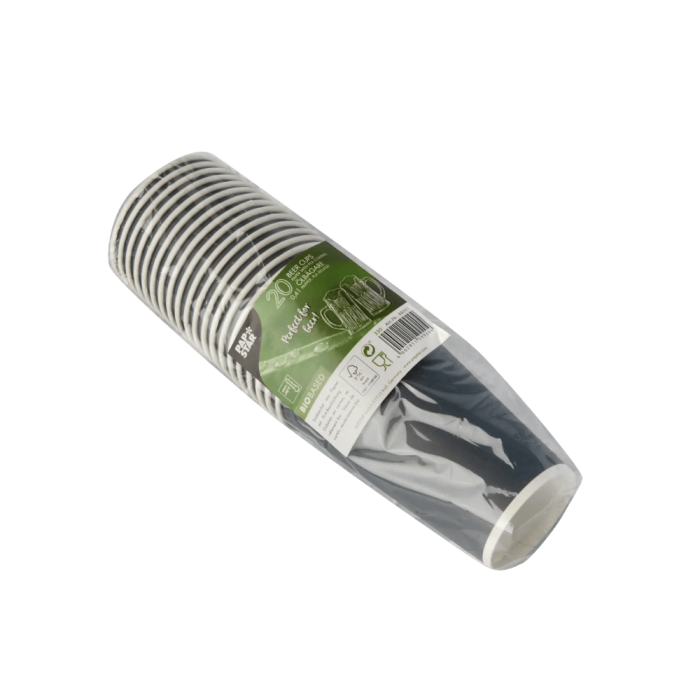 Kubki z papieru szare, fi 90 mm 0,4L - 20 sztuk