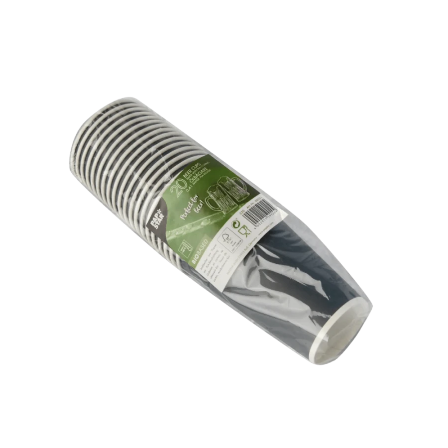 Kubki z papieru szare, fi 90 mm 0,4L - 20 sztuk