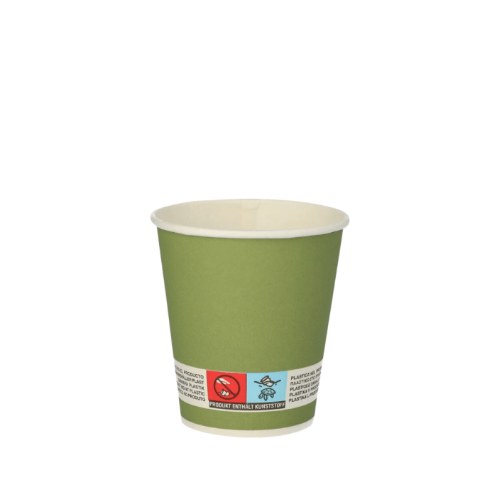Kubki z papieru ciem. zieleń, fi 72 mm 0,1L - 20 sztuk