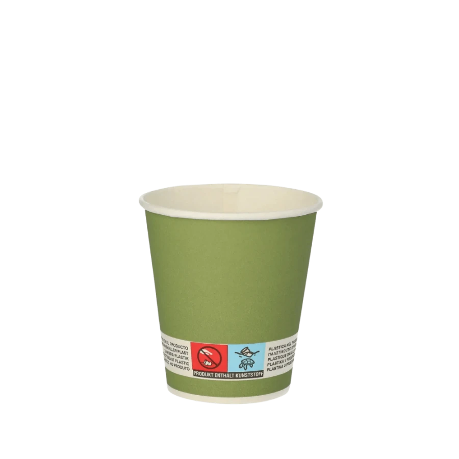 Kubki z papieru ciem. zieleń, fi 72 mm 0,1L - 20 sztuk