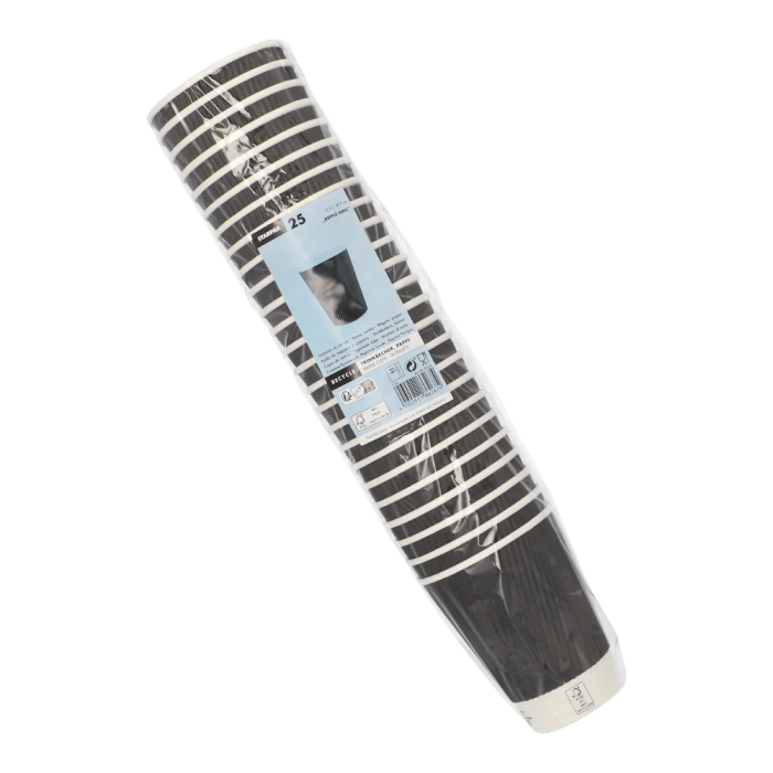 Kubki z papieru czarne Ripple Wall, fi 90 mm 0,3L - 25 sztuk