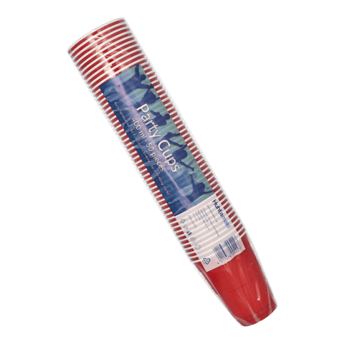 Kubki do piwa czerw./białe, fi 95 mm 0,4L - 50 sztuk