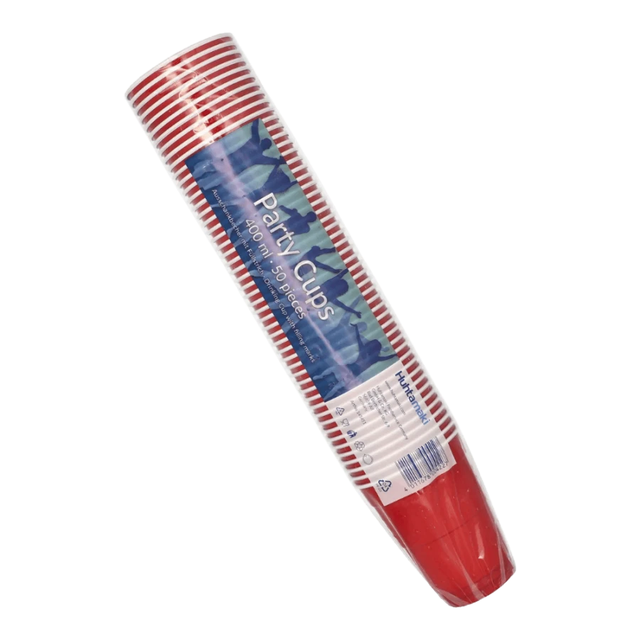 Kubki do piwa czerw./białe, fi 95 mm 0,4L - 50 sztuk