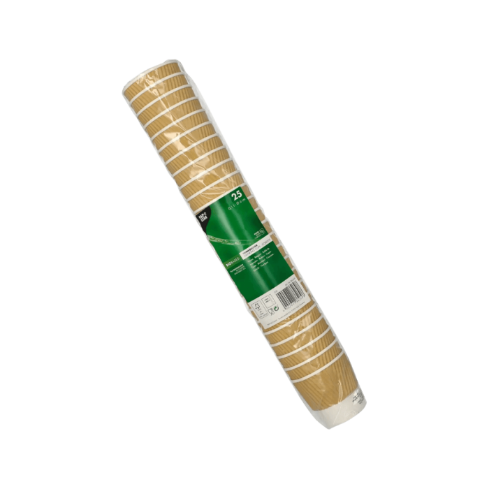 Kubki z papieru kraft Ripple Wall, fi 60 mm 0,1L - 25 sztuk