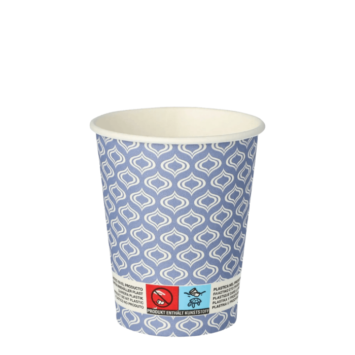 Kubki z papieru Blue Drop, fi 80 mm 0,2L - 20 sztuk