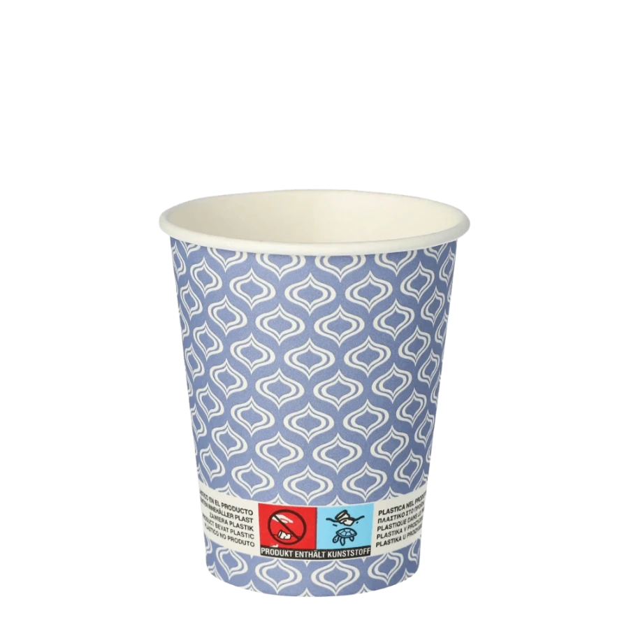 Kubki z papieru Blue Drop, fi 80 mm 0,2L - 20 sztuk