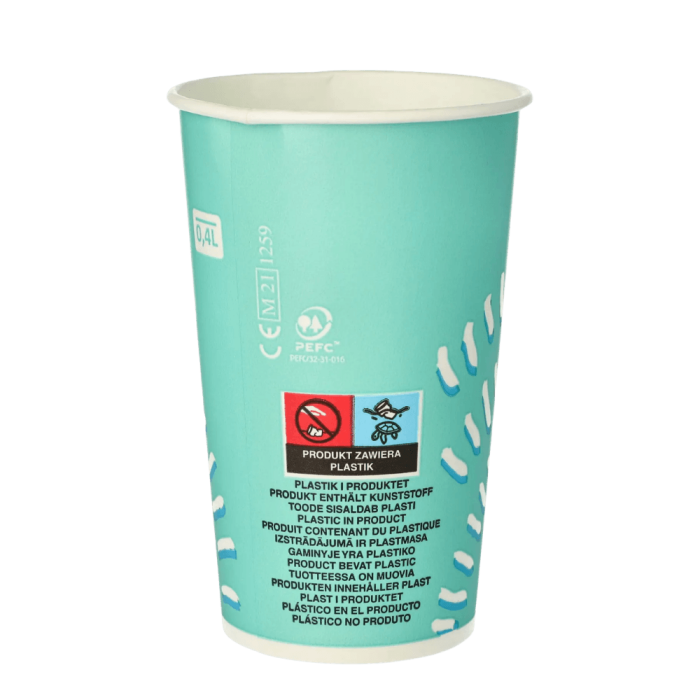 Kubki do zimnych napojów, fi 90 mm 0,4L - 50 sztuk