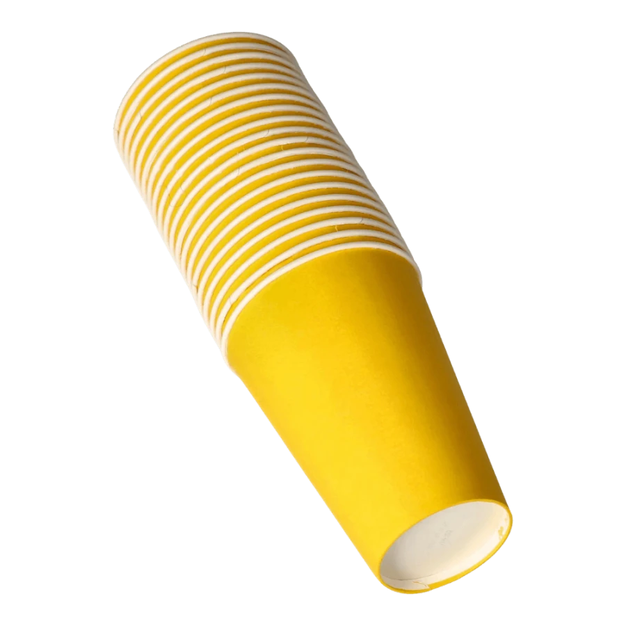 Kubki z papieru żółte, fi 70 mm 0,2L - 20 sztuk