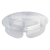 Pojemnik PET, fi 178mm, 3x150ml transparentny - 50 sztuk