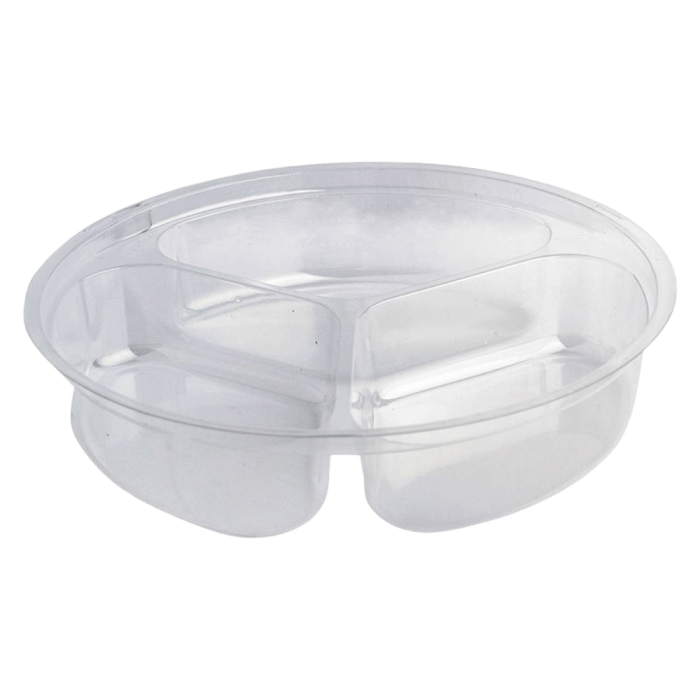 Pojemnik PET, fi 178mm, 3x150ml transparentny - 50 sztuk