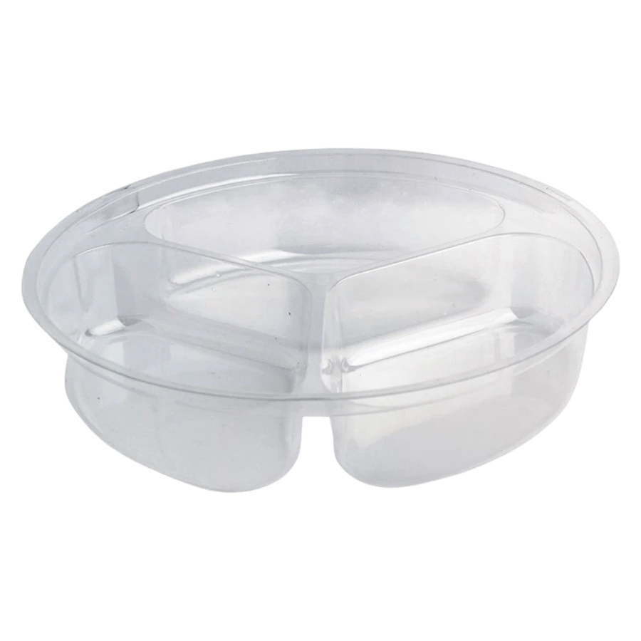 Pojemnik PET, fi 178mm, 3x150ml transparentny - 50 sztuk