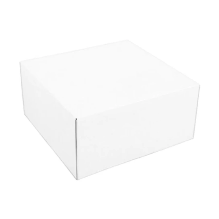 Pudełko cukiernicze do ciast z pokrywką 25 cm x 25 cm x 12 cm białe - 50 sztuk