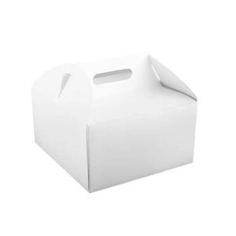 Pudełko na tort z rączką 30 cm x 30 cm x 11 cm cm białe - 25 sztuk