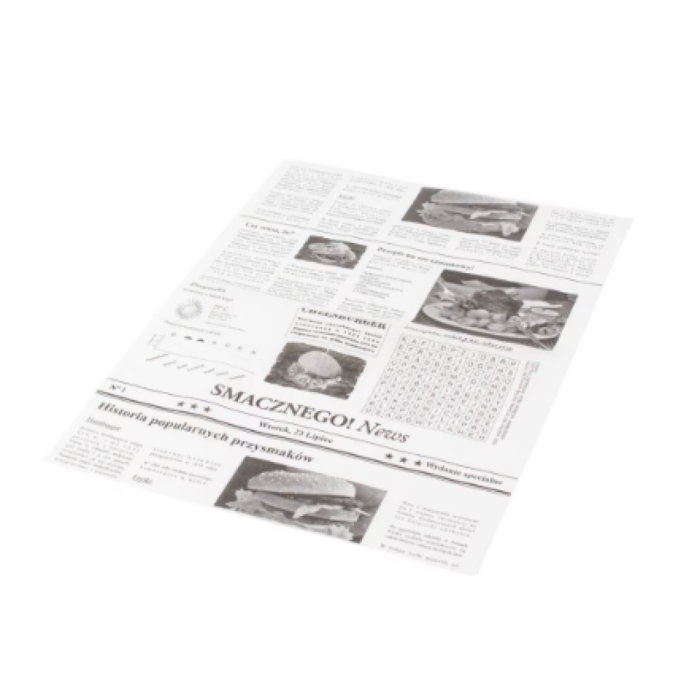 Papier do pakowania 40 x 30 cm tłuszczoodporny GAZETA - 1000 sztuk