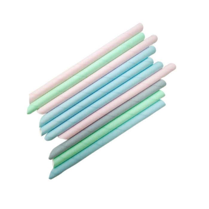Słomka papierowa bubble tea pastelowy mix kolorów ścięta 200 mm fi 12 mm - 200 sztuk