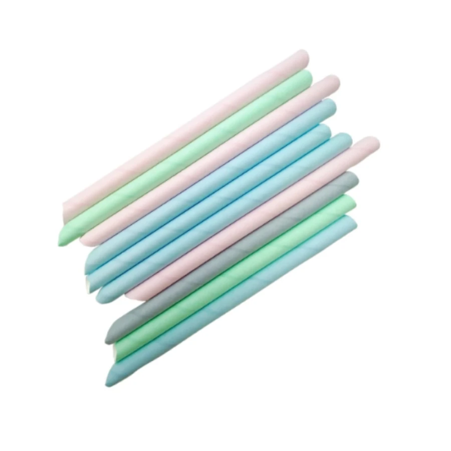 Słomka papierowa bubble tea pastelowy mix kolorów ścięta 200 mm fi 12 mm - 200 sztuk